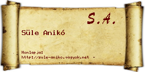 Süle Anikó névjegykártya
